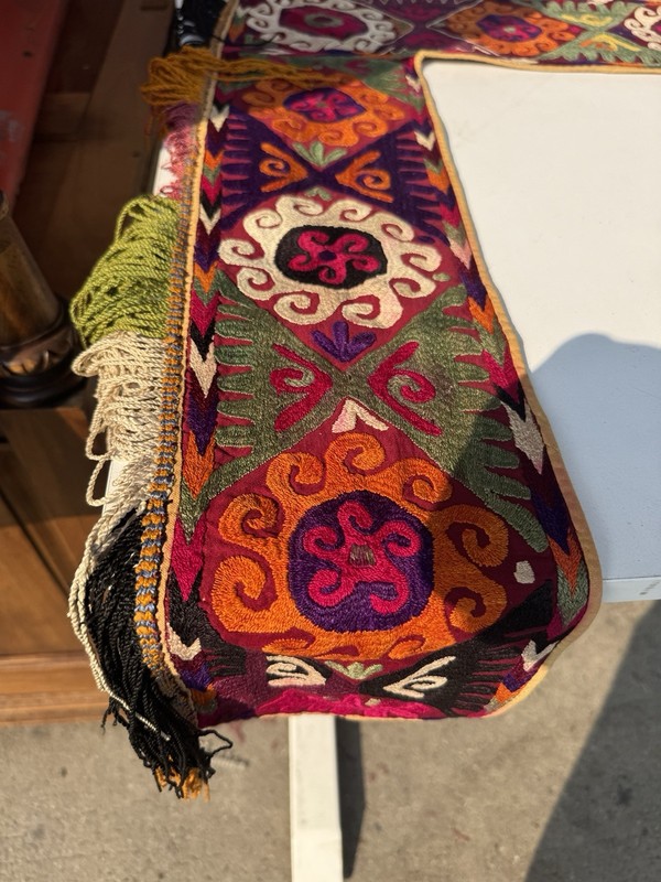 Antique Uzbeki Suzani Rug | Hand Woven Kilim Rug | Boho Home Decor Rug | gallery