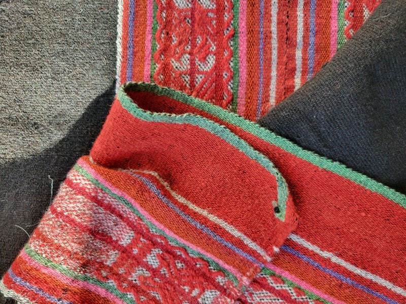 Stunning traditional handwoven Finnish folk art weaving raanu wall rug. gallery