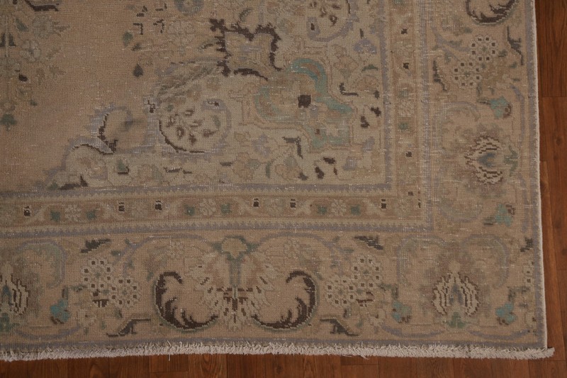 Handmade Distressed Vintage Area Rug 8x11 Ft Living Room Wool Carpet Beige Rug gallery