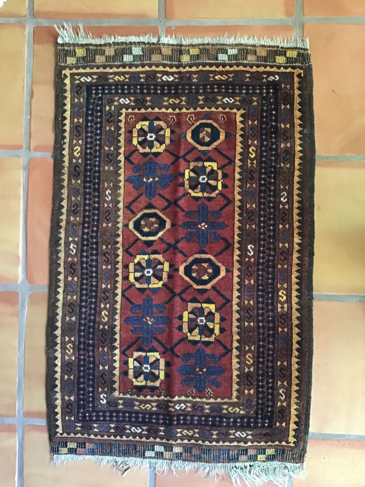 Antique Afghan Balouch Hand-Knotted Tribal Rug, 30"x48". gallery