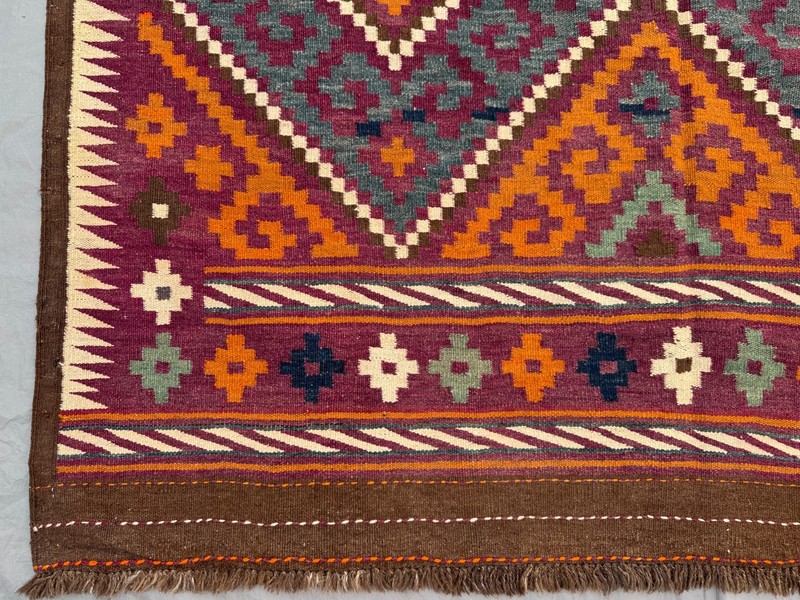 5'3x12'8 Ft Vintage Afghan Baluchi Geometric Kilim Triba Wool Runner Rug gallery