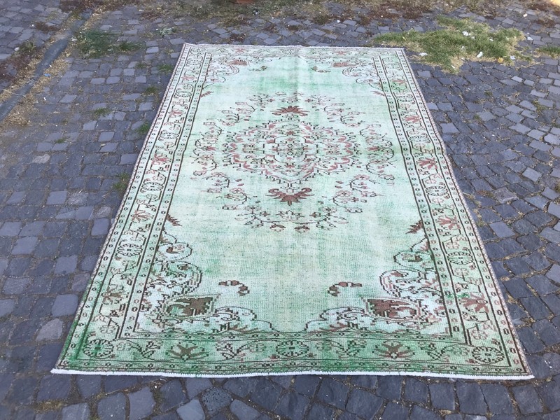 Bohemian Large Rug, Turkish Vintage Rug, Handmade Wool Rug, 6,0 x 9,3 ft gallery