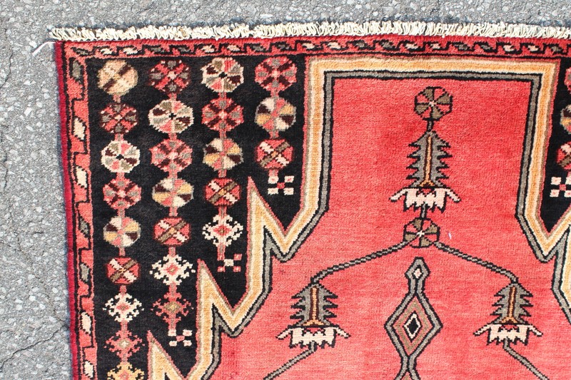 Tribal Nomadic Diamond Afghan 3' 8" x 6' 2" Red Handmade Area Rug gallery