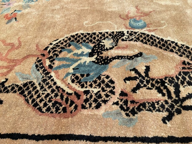 Antique Peking Chinese Oriental Dragon Rug 5’3” X 7’11” #8048 gallery