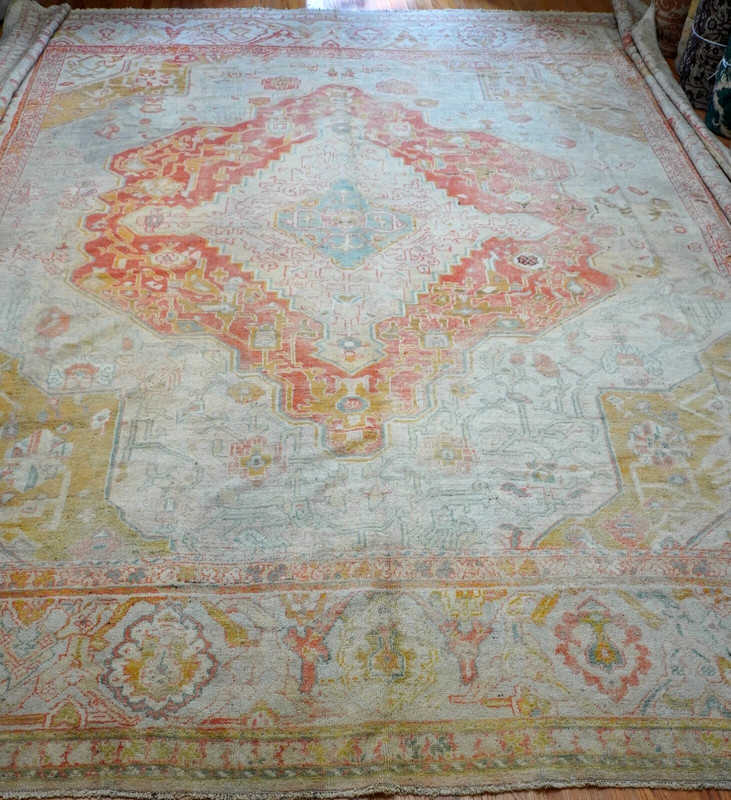 17' x 19' Antique Oushak Turkish Hand Knotted 100% Wool Phenomenal Large Rug gallery