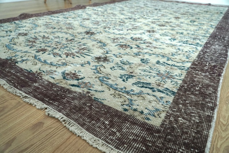 Wool Handmade Vintage Turkish Rug, 5x9 Beige Area Rug, 5.12x8.60 ft. H-2788 gallery