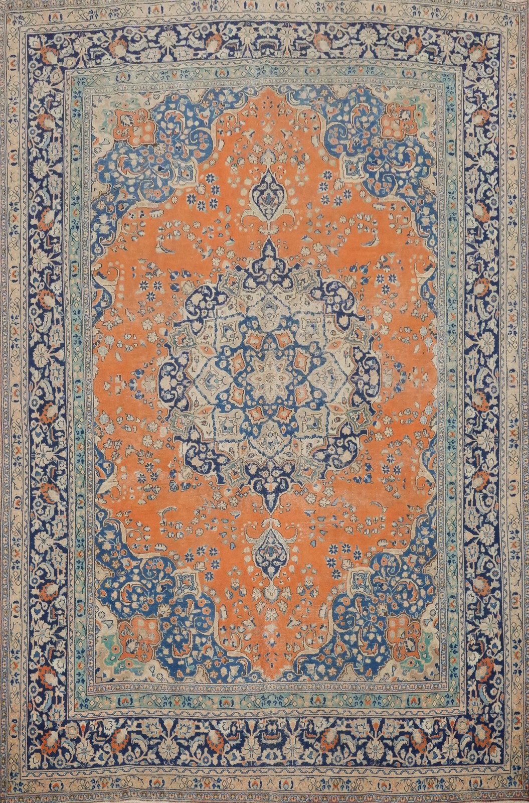 Vintage Traditional Wool Orange Over-Dyed Handmade Room Size Area Rug 10x12 gallery