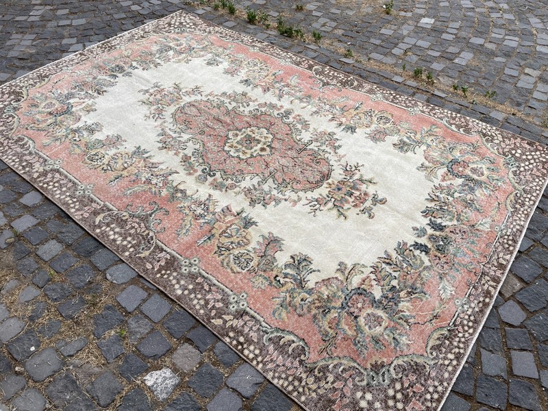 Turkish Vintage Rug, Handmade Wool Rug, Bohemian Large Rug, 6,6 x 10, ft gallery