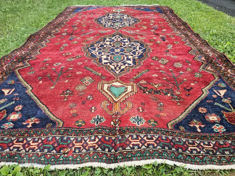 5.7 x 9.8 ANTIQUE KAZAK VINTAGE HERIZ RUG CAUCASIAN SERAPI OUSHAK KAZAK SHIRVAN gallery