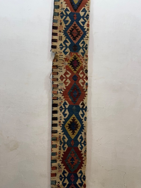 Antique Hand Woven Rare Collectible Turkey Anatolian Wool Weaving Kilim Fragment gallery