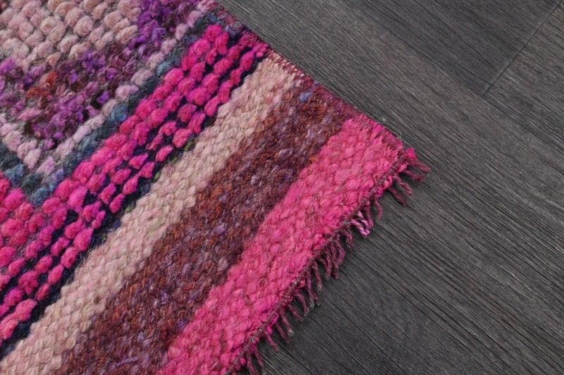 Vintage Turkish Runner Rug 3x10ft Wool Anatolian Handmade Hallway Oushak PINK gallery