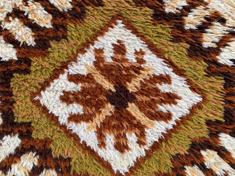 Vintage Mid-Century Scandinavian: Long-Pile Rya Shags, Traditional Rug (3x5 ft.) gallery