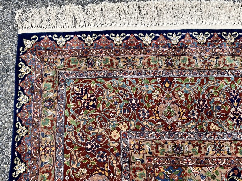 C 1950s VERY FINE ESPAHAN RUG 10x14 HIGH KPSI WOOL LOTS OF SILK gallery
