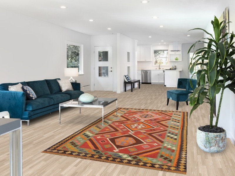 Vegetable Dye Kilim Area Rug 5x9 Ft Hand-Woven Oriental Tribal Wool Carpet gallery