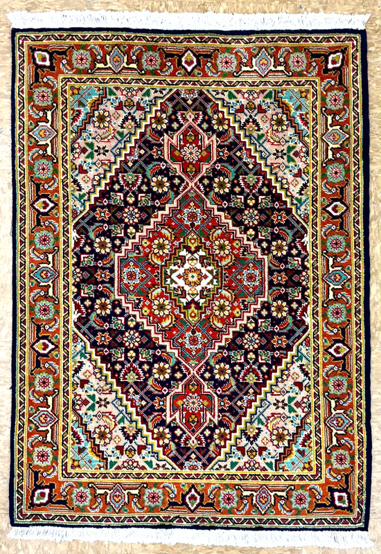 Vintage Hand Knotted Wool Area Rug 2x3 Navy Blue Tribal Oriental Boho Home Decor gallery