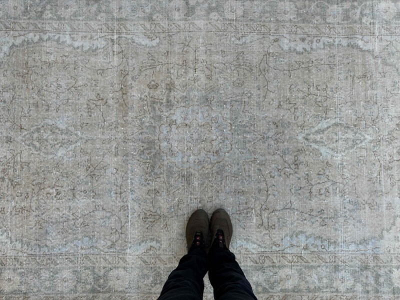 Hand-Knotted Large Turkish Rug 5x10 Beige Wool Traditional Area Carpet Muted gallery