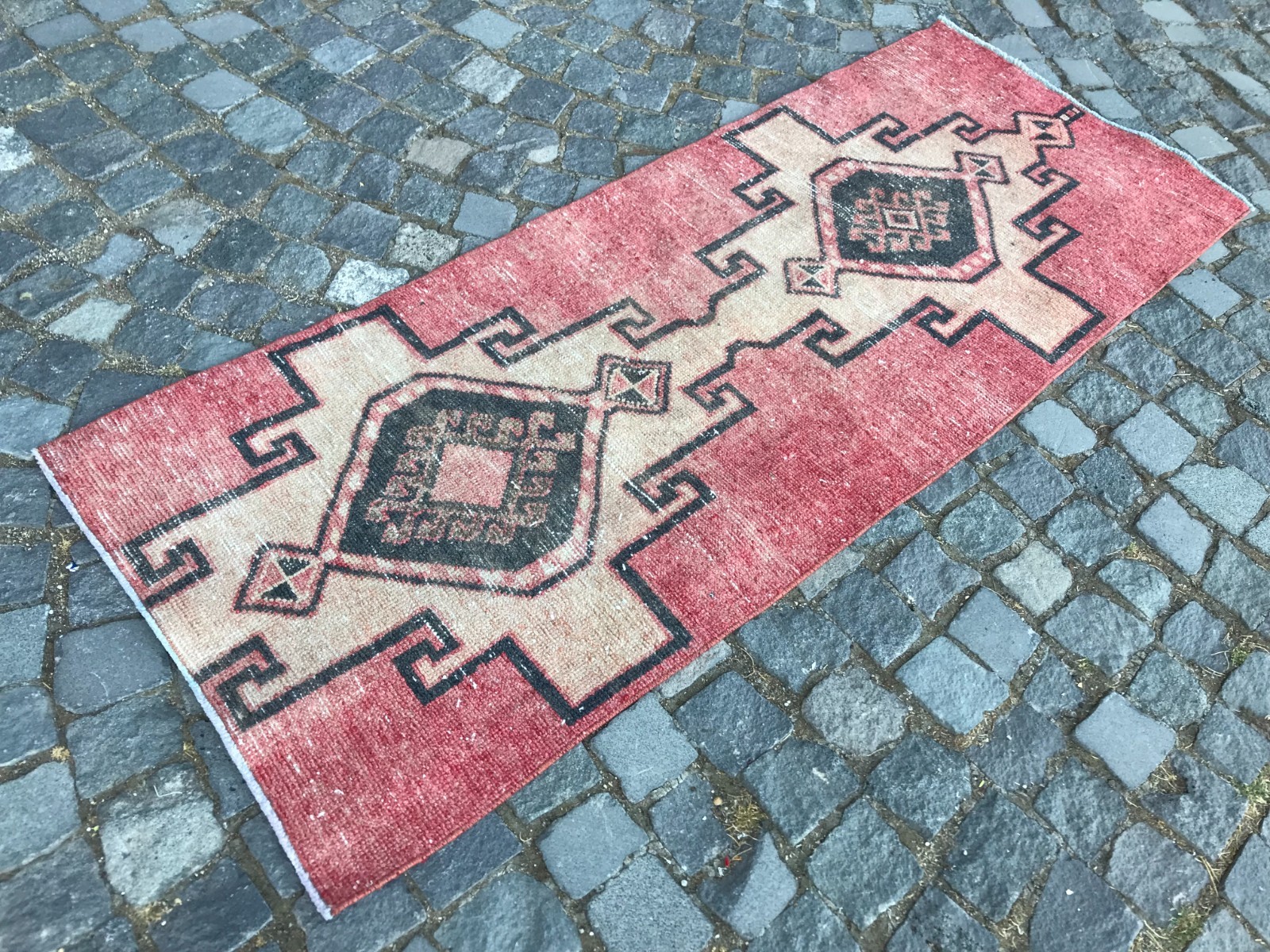 Turkish Vintage Rug Handmade Wool Rug Bohemian Runner Rug Home Rug 2,4 x 6,2 ft gallery