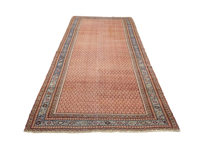 Antique Handmade Oriental Rug Muted Red Oversized Allover Wool Carpet 6X14 ft gallery
