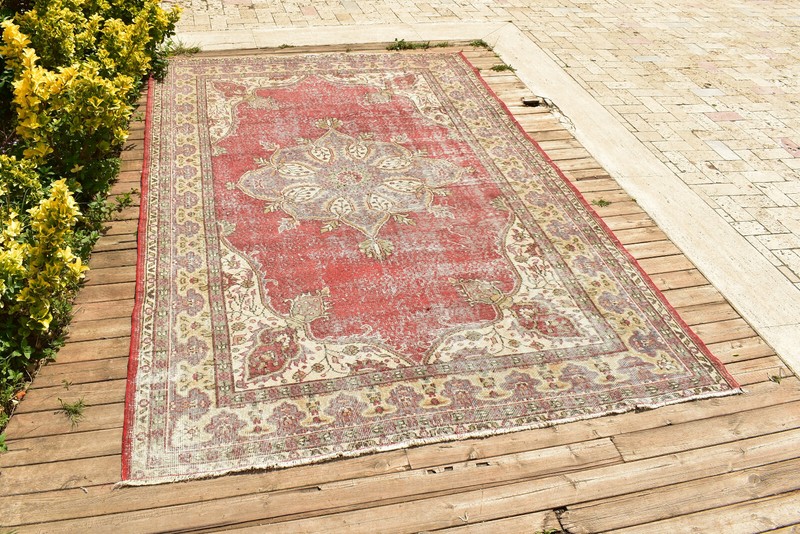 Turkish Rug 71''x108'' Oushak Rug Tribal 5x9 Rug Vintage Muted Color 181x276cm gallery