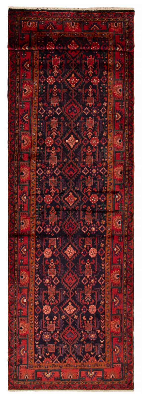 3'8" x 13'5" Vintage Hand-knotted Runner Rug Traditional Oriental Wool Carpet gallery