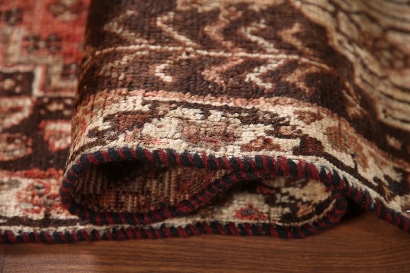 Antique Rug 4x5 ft.Geometric Qashqai Oriental Handmade Low Pile Wool Area Rug gallery