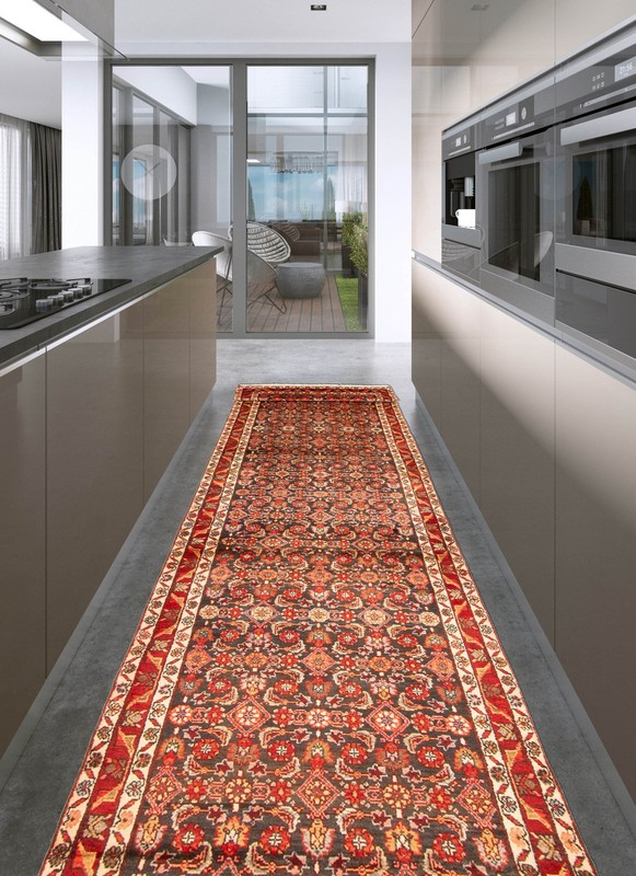 3'3" x 16'7" Vintage Hand-knotted Runner Rug Traditional Oriental Wool Carpet gallery