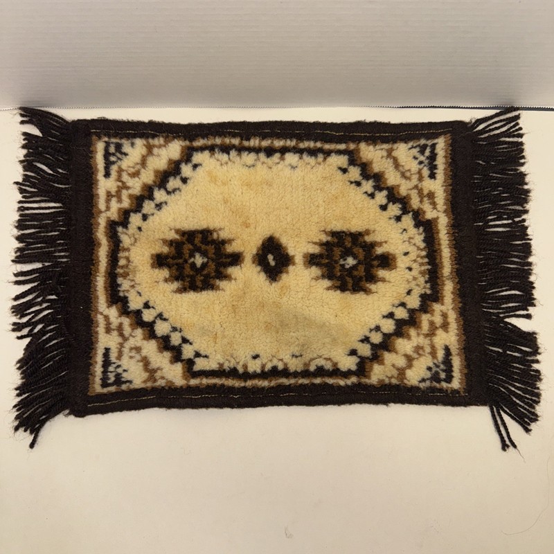 Vintage Handmade Aztec Miniature Wool Rug Brown And Tan Dollhouse Furniture gallery