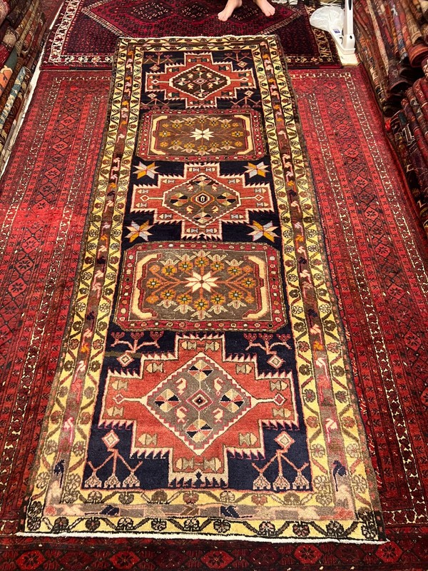 3 X 10 ft COLLECTORS' ITEM Vintage Stunning Natural Vegetable Dye Kazak Runner gallery