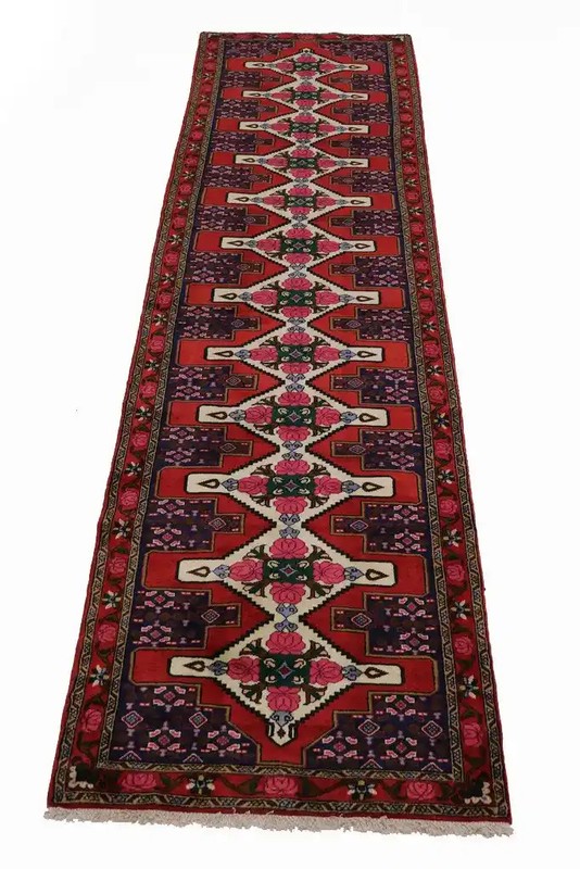 3'1 x 12'10 ft Red Runner Rug Floral Vintage Carpet Hallway Kitchen Decor gallery