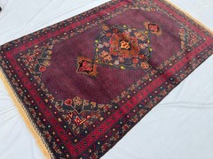 4×6 ft Fine Afghan Hand knotted Area Rug Red Geometric Baluchi Medallion Carpet