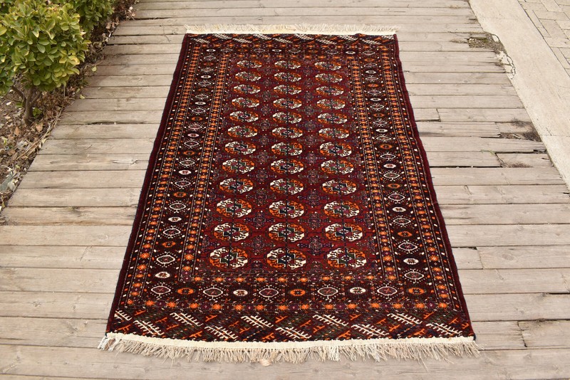 Turkoman Rug 44''x68'' Hand Woven Oriental Carpet 112x175cm Tribal Eclectic Rug gallery