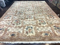 Indo Chinese Aubusson Wool Rug 11×16 Palace Sized Carpet Handmade Vintage Rug