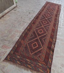 2×12 Ft Handmade Vintage Afghan Moshvani Wool Persian Runner Tribal Hallway Rug