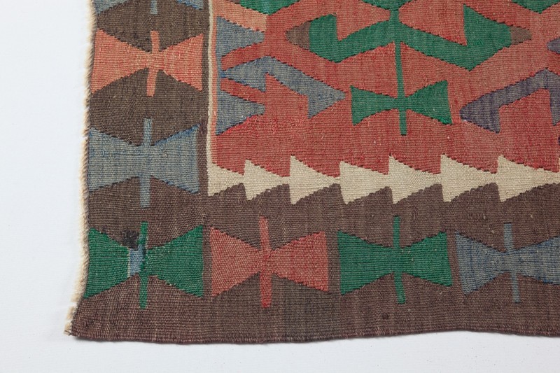 Vintage Flatweave Turkish Kilim – Handwoven Bohemian Rug, Decorative Area Kilim gallery
