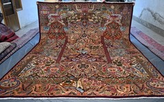 Fine Antique Caucasian Pictorial Rug 10×13 Hand Knotted Heris Kazak Oriental Rug