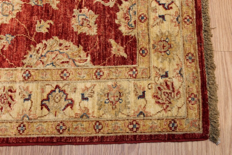 GREAT DEAL ON FINE QUALITY Handmade Hand knotted Afghan 4' X 6' RED BACKGROUND gallery