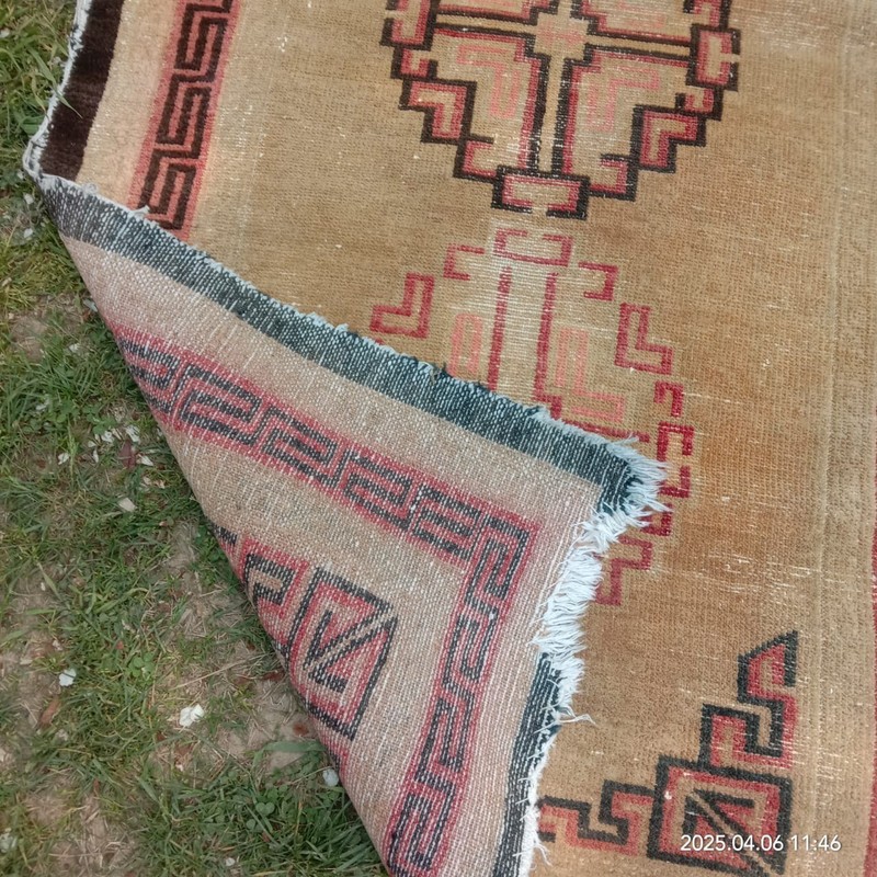 Tibetan TIBet nepal Camel Color woolen wool monks rug vintage 3x5 ft gallery