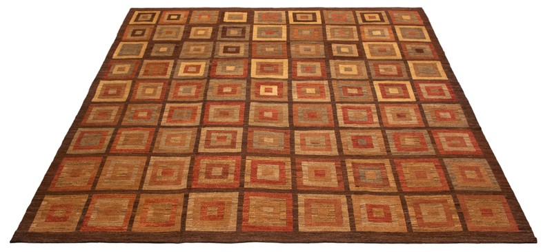 Vintage Hand Woven Area Rug 13'1" x 12'8" Traditional Wool Oriental Carpet gallery