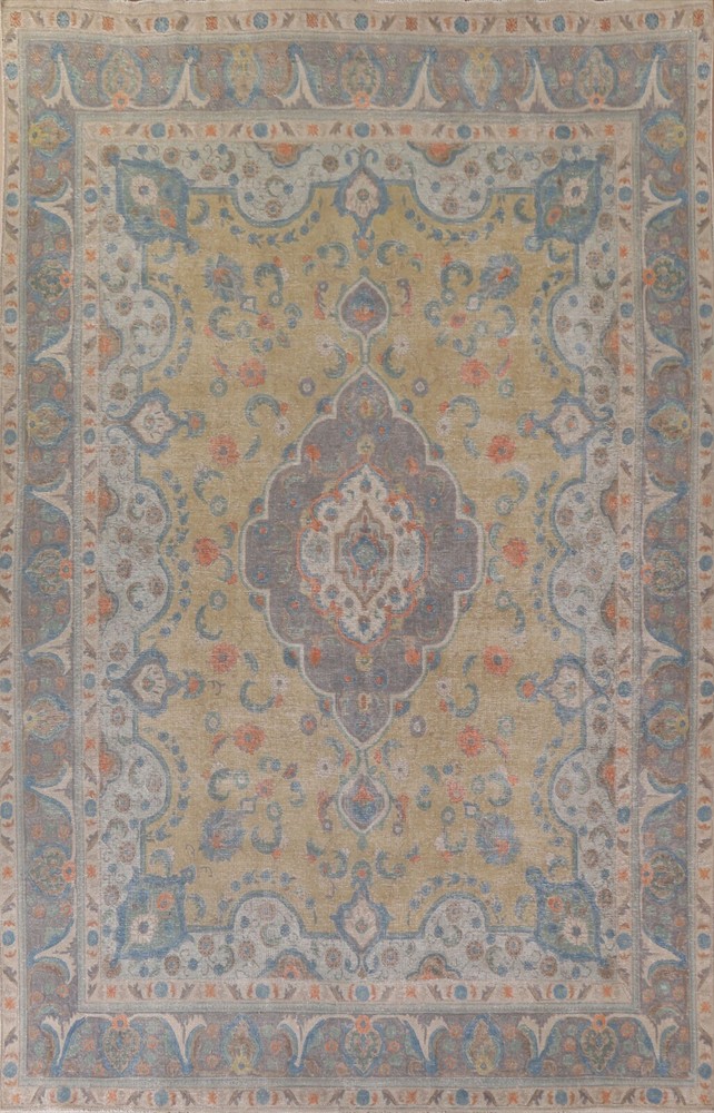 Overdyed 10x13 Floral Traditional Vintage Area Rug Wool Handmade Large Carpet