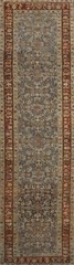 Pre-1900 Vegetable Dye Wool Blue Hand-made Traditional Runner Antique Rug 3×15