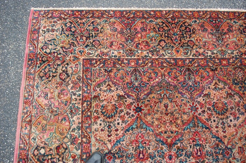 VINTAGE AUTHENTIC KARASTAN KIRMAN MULTI_COLOR PANEL PATTERN #717 RUG 11'5" x 16' gallery