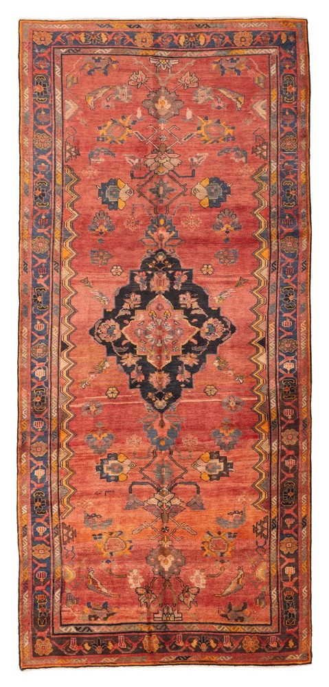 Vintage Hand-Knotted Area Rug 5'7" x 13'1" Traditional Wool Carpet