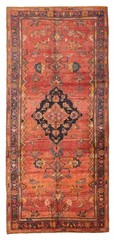 Vintage Hand-Knotted Area Rug 5’7″ x 13’1″ Traditional Wool Carpet