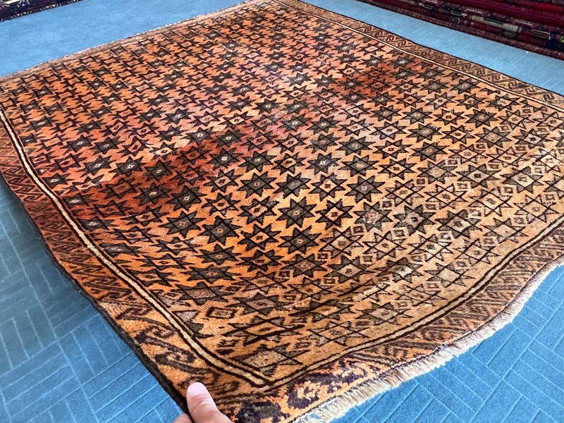 5.5 X 6.5 FT COLLECTORS' ITEM Vintage Beautiful Tribal Nomad Square Khowdani Rug gallery