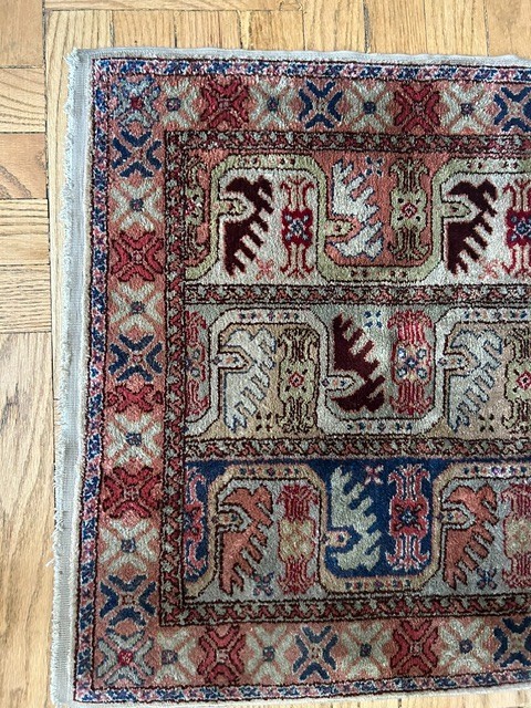 Vintage Beautiful Hand Knotted Turkish Kayseri Silk Rug , 22.5 in x 47 in gallery