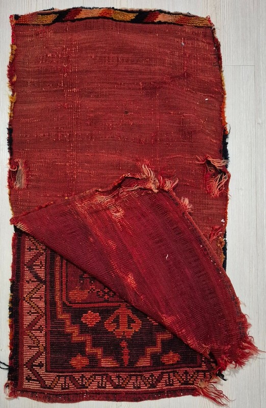 Antique Rug Pillow, Anatolian Small Rug, Auction,Kurdish Pillow Rug, Hand Woven gallery
