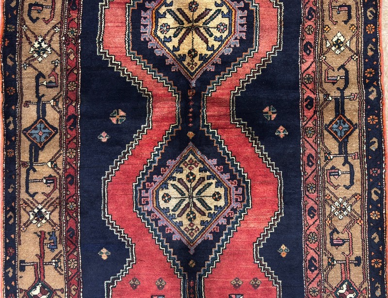 Vintage Hamedan Tribal Rug 5x8 Hand Knotted Wool Oriental Area Carpet Navy Blue gallery
