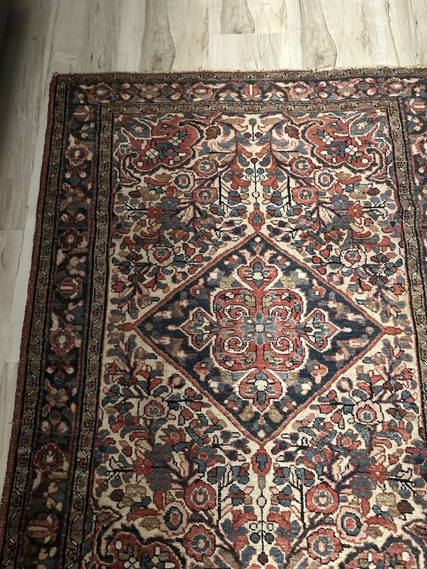 Antique Hand Knotted Oriental Wool Rug 59”x40” gallery