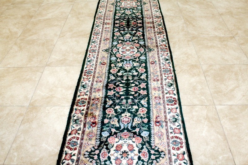 12X3 EXQUISITE MINT 400KPSI HAND KNOTTED VEGETABLE DYE SILK TABRIZZ RUG RUNNER gallery