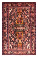 Vintage Hand-Knotted Area Rug 4’4″ x 6’9″ Traditional Oriental Wool Carpet